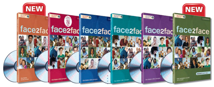 Images of the face2face student books and CD-ROMs