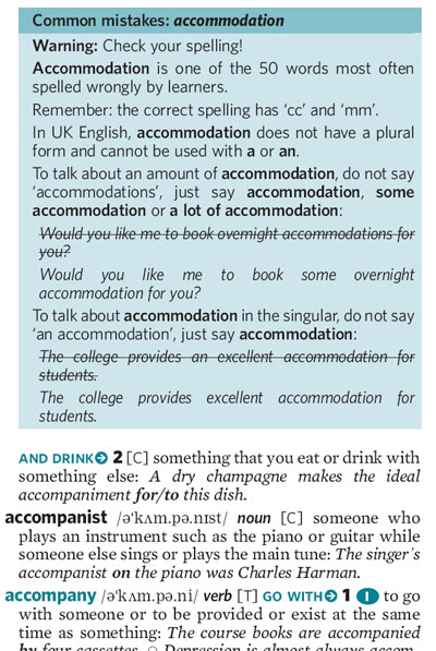 Learner error section from Cambridge Advanced Learner's Dictionary 3rd edition